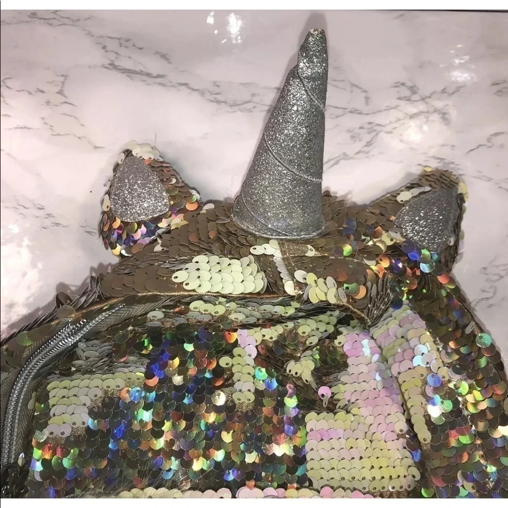 Justice Unicorn Flip Sequin MINI Backpack Letter M